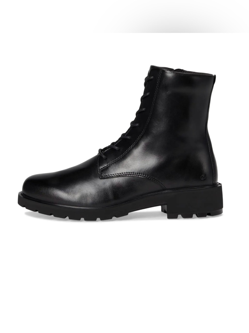 Ecco Black Lace-Up Metro Vienna Combat Boots - Picture 3 of 9
